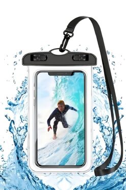 excarpin Su Geçirmez ve Tüm Telefon Modellerine Uyumlu Duş Yağmur Havuz Deniz Banyo için Kaliteli Kılıf ve İp