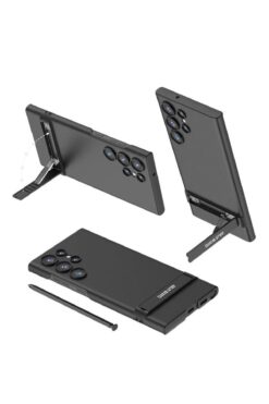 ZM STORE Galaxy S24 Ultra Uyumlu Kılıf Kamera Korumalı Mat Pürüzsüz Dikey Standlı Sert Ays Kapak