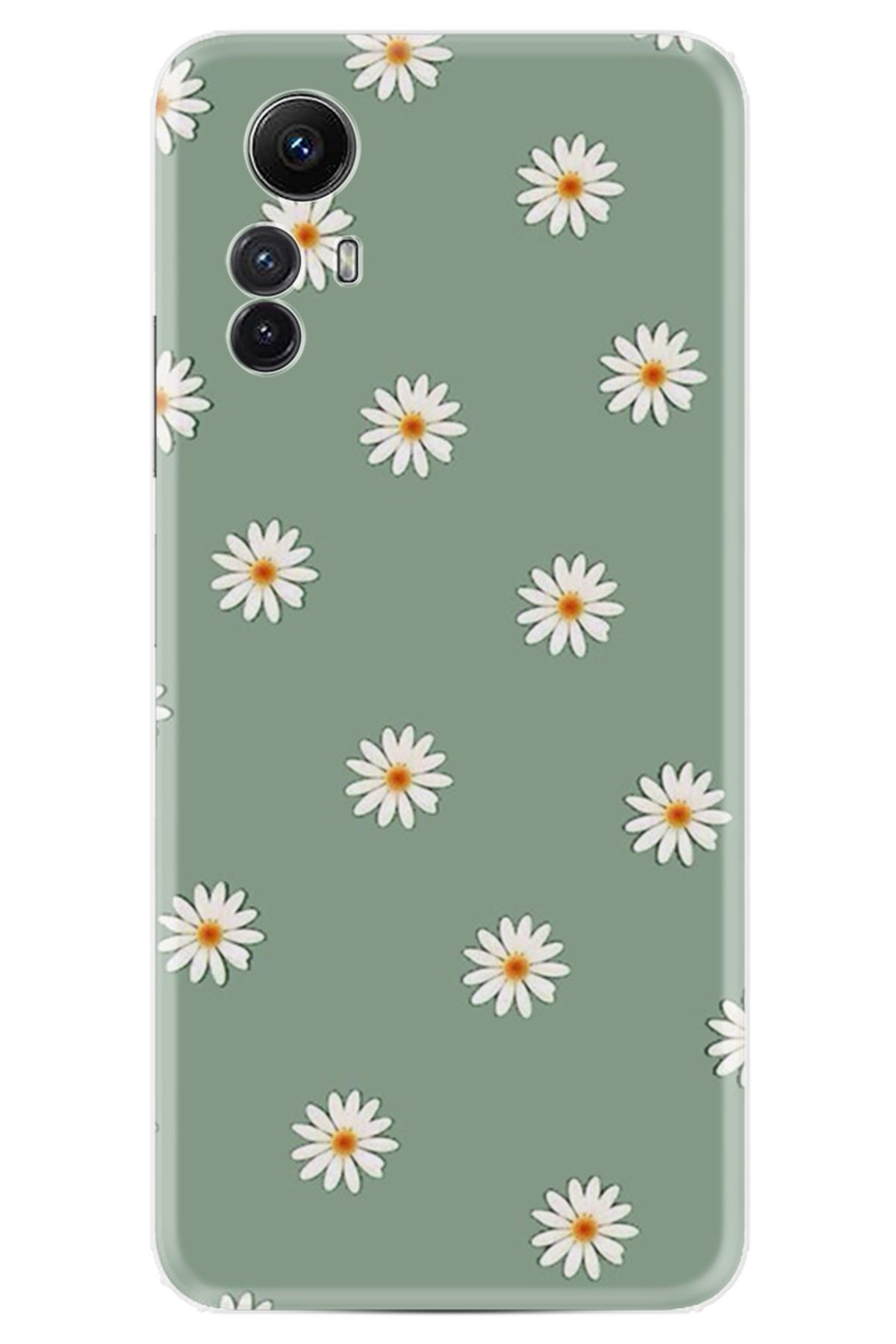 Kılıfland Xiaomi Redmi Note 12S Kılıf Boutique Baskılı Resimli Yeşil Papatyalar Pcode -041