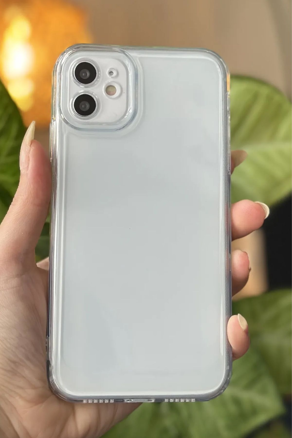 Powerfox iPhone 11 Uyumlu (Köşeli 12 Görünümlü) Şeffaf Kamera Korumalı Silikon Kılıf - Görsel 2
