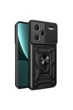 Fibaks Redmi Note 13 Pro Plus | Kılıf Kamera Korumalı Sürgülü Yüzüklü Armor Tank Kapak