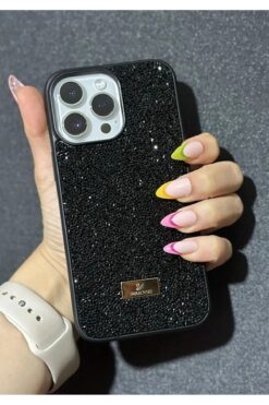 bekcase Iphone 16 Pro Uyumlu Parlak Pırlanta Taşlı Elmas Pullu Işıltılı Parıltılı Lux kılıf