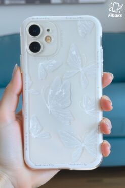 Fibaks İphone 11 Uyumlu Kılıf Tasarımlı Desenli Kamera Korumalı Şeffaf Kelebek Esnek Yumuşak Silikon Kapak