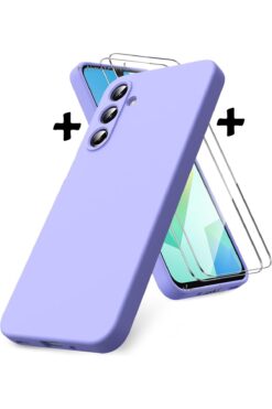 m.tk moveteck Samsung Galaxy A16 Kılıf Kamera Korumalı Yumuşak Renkli Mat Silikon + 9H Ekran Koruyucu Cam 2in1 Set