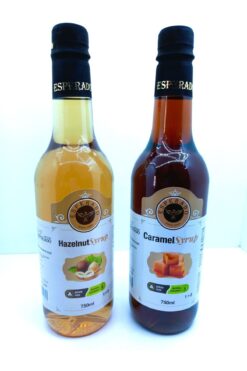 ESPERADO Şekersiz (SUGAR FREE) - Karamel * Fındık Aromalı Kahve Şurubu - 750 ml X 2 Ad.