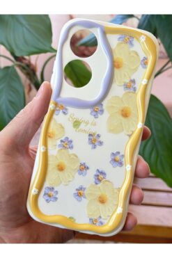 Fibaks Oppo A60 Kılıf Tasarımlı Desenli Kamera Korumalı Papatya Çiçek Renkli Silikon Kapak