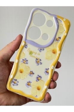 Fibaks Xiaomi Redmi Note 13 Pro 5G Kılıf Desenli Kamera Korumalı Papatya Çiçek Renkli Silikon Kapak