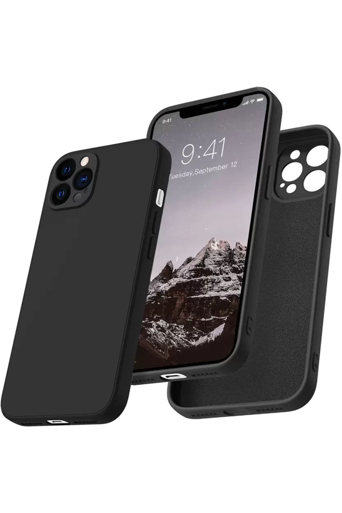 Fibaks Apple Iphone 12 Pro Uyumlu Kılıf Lansman Kadife Kamera Korumalı Yumuşak Silikon - Görsel 4