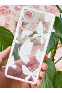 Fibaks Xiaomi Redmi Note 13 Pro 5G Kılıf Şeffaf Kelebek Tasarımlı Desenli Kamera Korumalı Yumuşak Kapak