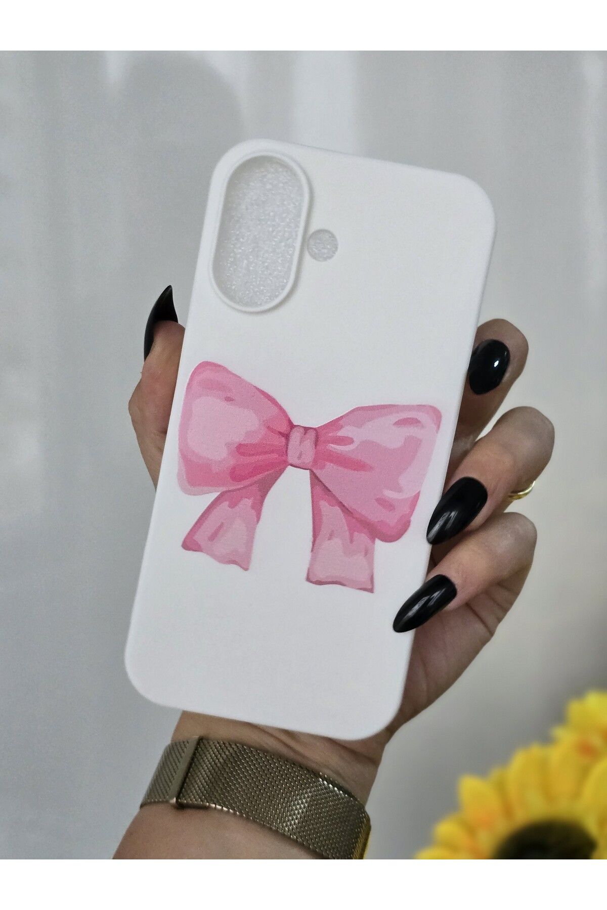 Magic Ring Iphone 16 Uyumlu İçi Kadife Lansman Kurdele Baskılı Kılıf - Görsel 3