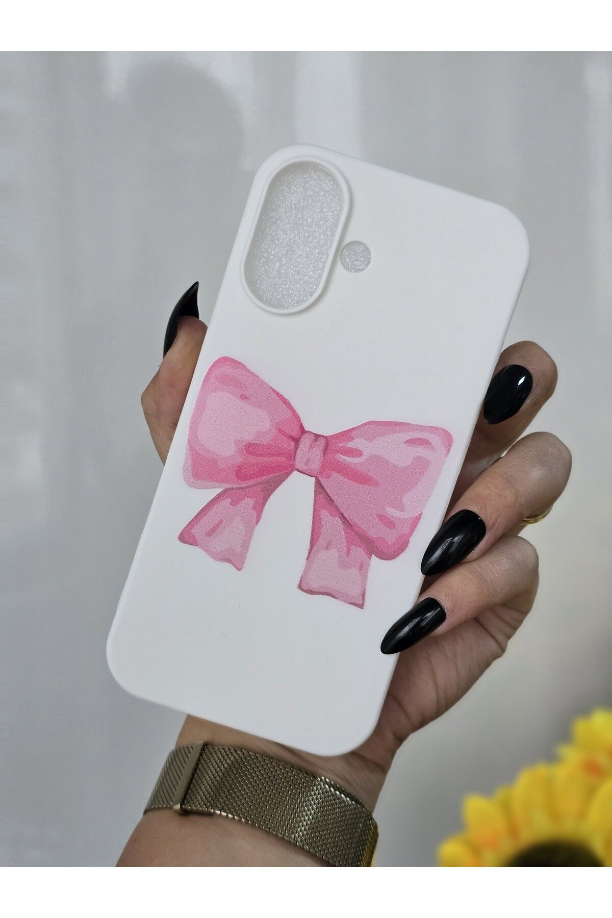 Magic Ring Iphone 16 Uyumlu İçi Kadife Lansman Kurdele Baskılı Kılıf - Görsel 4