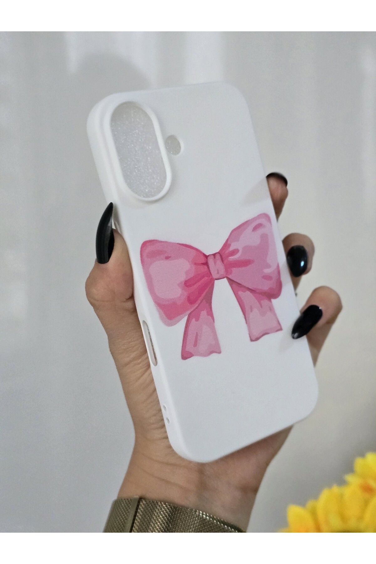 Magic Ring Iphone 16 Uyumlu İçi Kadife Lansman Kurdele Baskılı Kılıf - Görsel 5