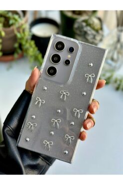 Go Aksesuar Galaxy S24 ULTRA Uyumlu 3d Mini Fiyonk Tasarımlı Oyuncaklı Silikon Kılıf