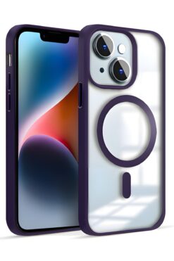 Fibaks İphone 13 - 14 - 15 Uyumlu Kılıf Magsafe Wireless Şarj Özellikli Tam Koruma Renkli Silikon Kapak