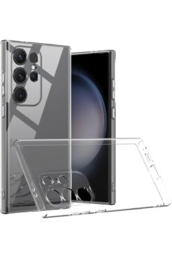 Fibaks Galaxy S25 Ultra Uyumlu Kılıf Kamera Korumalı Şeffaf Ultra Ince Esnek Renksiz Silikon Kapak