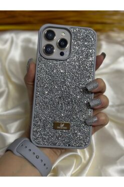 bekcase Iphone 16 Pro Max Uyumlu Parlak Pırlanta Taşlı Elmas Pullu Işıltılı Parıltılı Lux kılıf