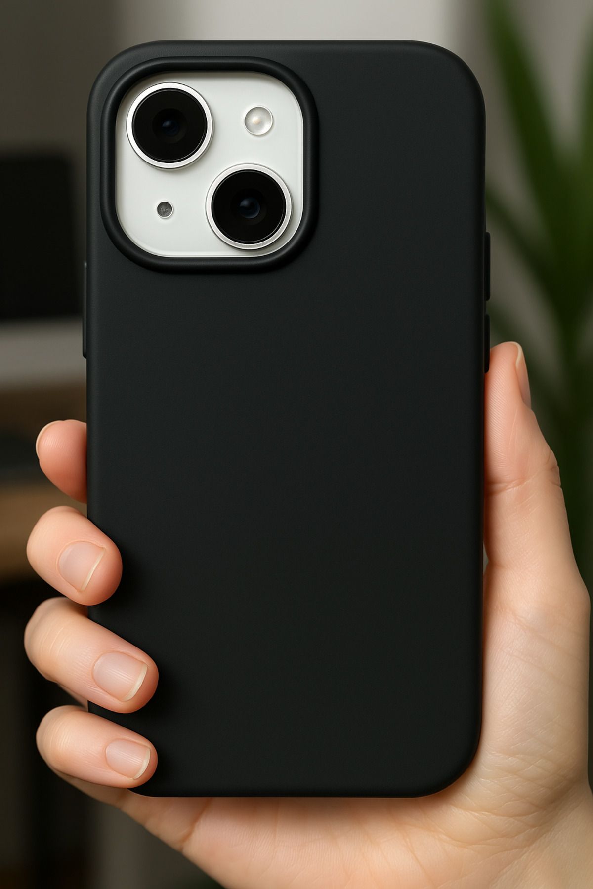 Fibaks Apple Iphone 15 Uyumlu Kılıf Kadife Lansman Soft Yumuşak Liquid Silikon Kamera Korumalı Kapak - Görsel 2