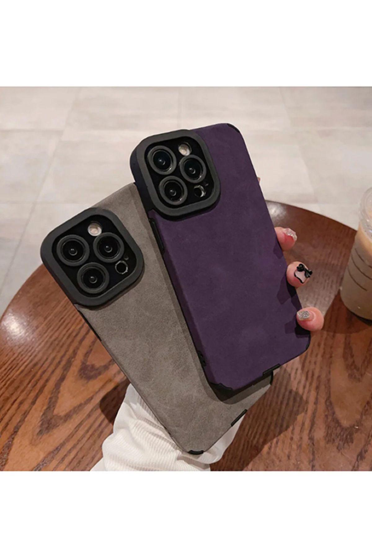 bbtech İphone 15 PRO ile Uyumlu Suni Süet Kamera Korumalı Lion Case - Görsel 2