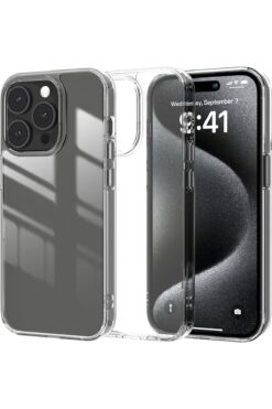 Powerfox Iphone 15 Pro Max Uyumlu Kristal Parlaklık Şeffaf Kutulu Kılıf