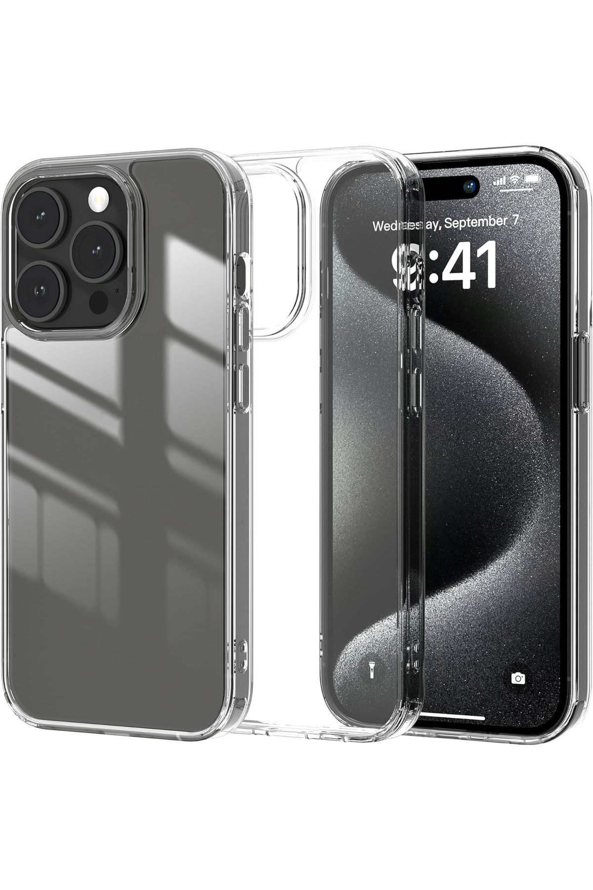 Powerfox Iphone 15 Pro Max Uyumlu Kristal Parlaklık Şeffaf Kutulu Kılıf