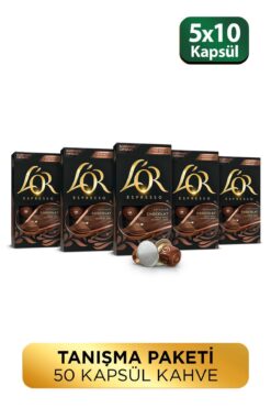 L'OR Çikolata Aromalı Nespresso Uyumlu Alüminyum Kapsül Kahve 10'lu X 5