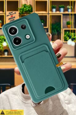 cepmoda Xiaomi Redmi Note 13 Pro 5g / Poco X6 Kılıf - Kartlıklı Esnek Ince Silikon Kapak - Koyu Yeşil Renk