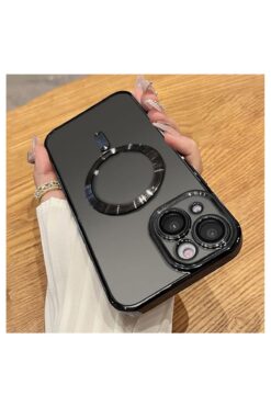 Dexmon iPhone 13 Uyumlu Kılıf Kamera Lens ve Hoparlör Toz Korumalı Magsafe Şarj Özellikli Esnek Silikon