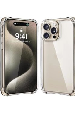 KVK PRİVACY Iphone 15 Pro Max Şeffaf Kılıf Airbag Antishock Köşeli Darbe Emici Şeffaf Kapak