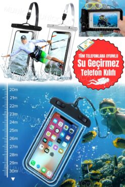 Munico Su Geçirmez Telefon Kılıfı İphone Evrensel Dalış Yüzme Kılıfı Kuru Çanta Sualtı Koruyucu Kapak