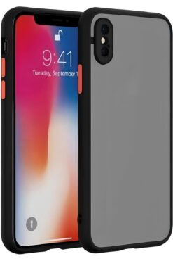 Fibaks İphone X / Xs Uyumlu Kılıf Mat Parmak Izi Yapmaz Kamera Korumalı Renkli Tuşlu Sert Silikon Kapak