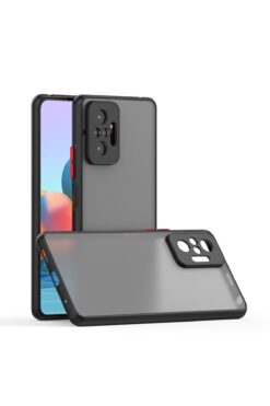 Fibaks Redmi Note 10 Pro Kılıf Mat Parmak Izi Yapmaz Kamera Korumalı Renkli Tuşlu Sert Silikon Kapak