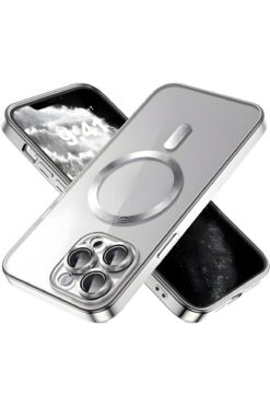 Fibaks İphone 14 Pro Max Uyumlu Kılıf Kamera Lens Korumalı Magsafe Şarj Kilifi Şeffaf Renkli Yumuşak Kapak