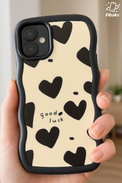 Fibaks Apple iPhone 16 Plus Kılıf Aynalı Kalp Desenli Yumuşak Kenarlı Kamera Korumalı Silikon Kapak