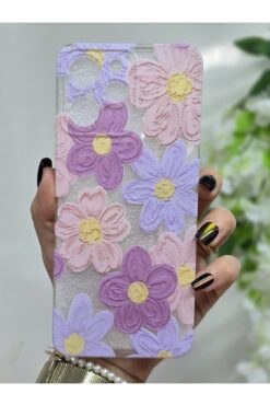 Magic Ring Xiaomi Redmi 12 Uyumlu Pastel Renkli Çiçekler Desenli Şeffaf Telefon Kılıfı