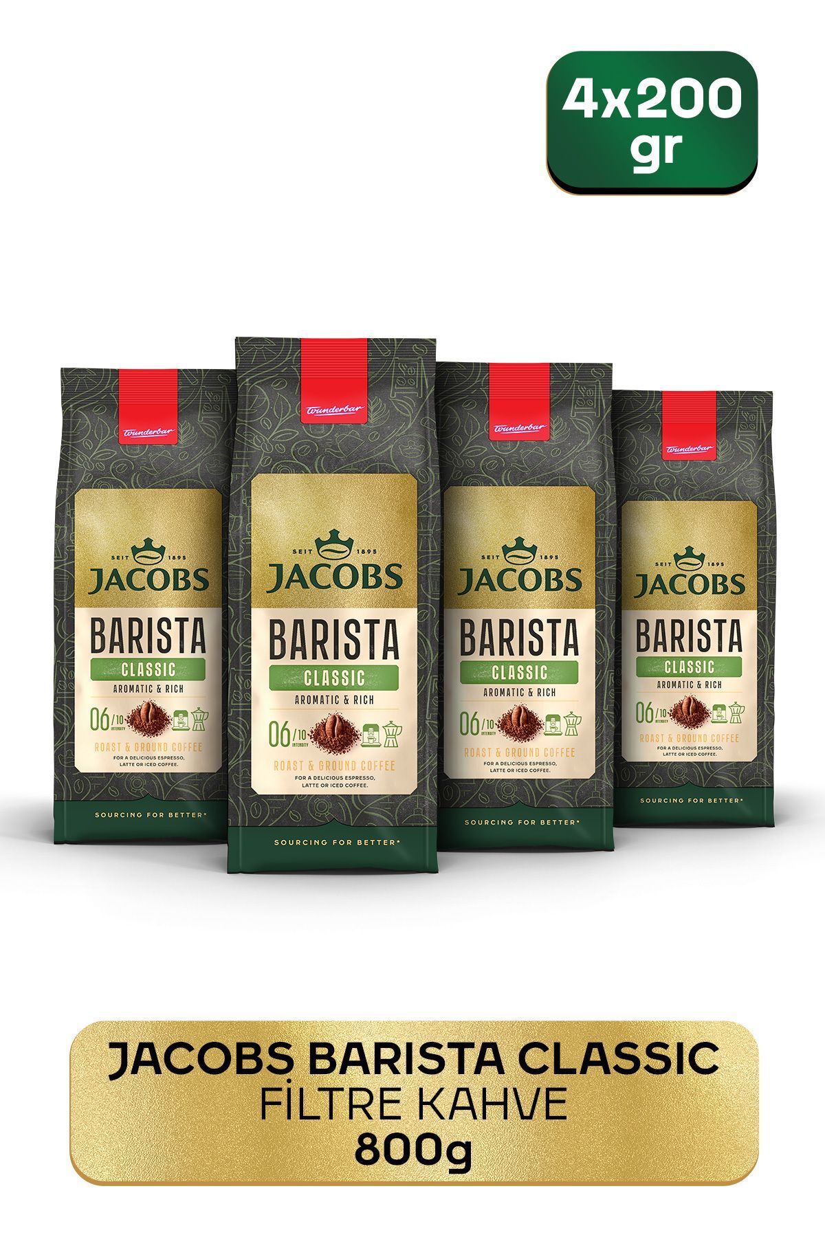 Jacobs Barista Classic Filtre Kahve 200gr X 4