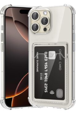 Fibaks Apple iPhone 16 Pro Max Kılıf Kamera Koruma ve Köşe Korumalı Kartlıklı Cüzdanlı Darbe Emici Kapak