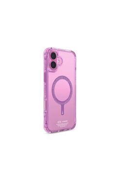 Skinarma iPhone 16 Uyumlu Kılıf SkinArma Şeffaf Airbag Tasarımlı Magsafe Şarj Özellikli Saido Kapak Pembe