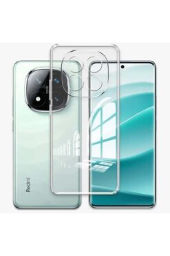 Fibaks Xiaomi Redmi Note 14 Pro 4G Kılıf Kamera Korumalı Şeffaf Ultra Ince Esnek Renksiz Silikon Kapak