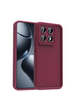 Fibaks Xiaomi Redmi Note 13 Pro 5G Kılıf Kamera Korumalı Yumuşak Dokulu Darbe Emici Bordo Silikon Kapak