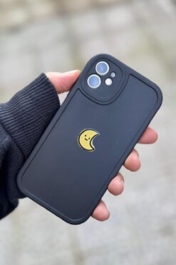 KVK PRİVACY İphone 11 Uyumlu Kılıf Ay Desenli Darbelere Dayanıklı Kamera Korumalı Silikon Kapak Siyah