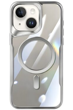 Fibaks İphone 13 - 14 - 15 Kılıf Prizma Kamera Çıkıntılı Magsafe Şarj Destekli Mat Renkli Şeffaf Kapak