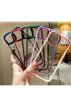 ERMER  IPHONE 11 UYUMLU MOR KILIF KAMERA ÇIKINTILI ARKASI ŞEFFAF HASSAS TUŞLU