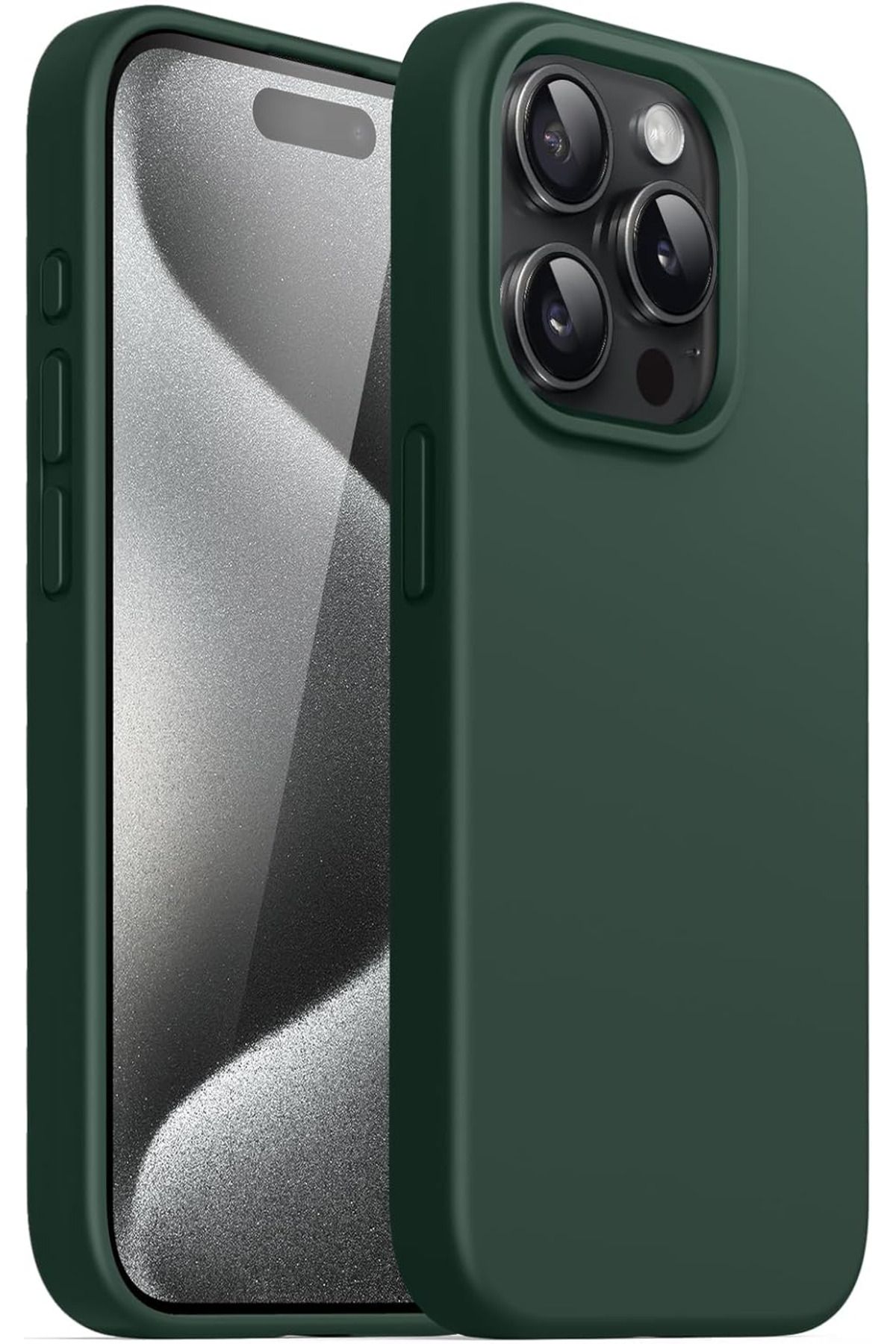 Fibaks Apple Iphone 15 Pro Uyumlu Kılıf Kadife Lansman Soft Yumuşak Liquid Silikon Kamera Korumalı Kapak