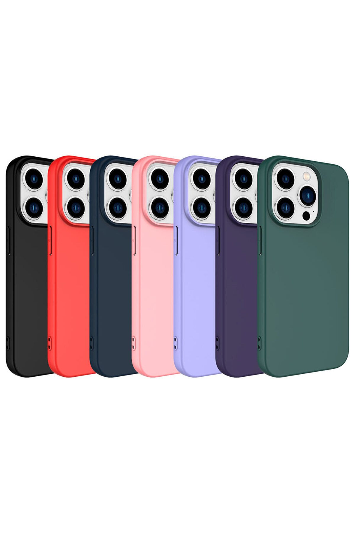 Fibaks Apple Iphone 15 Pro Uyumlu Kılıf Kadife Lansman Soft Yumuşak Liquid Silikon Kamera Korumalı Kapak - Görsel 3