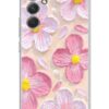 moonset Samsung Galaxy A35 Uyumlu Pastel Çiçek Tasarımlı Baskılı Şeffaf Telefon Kılıfı