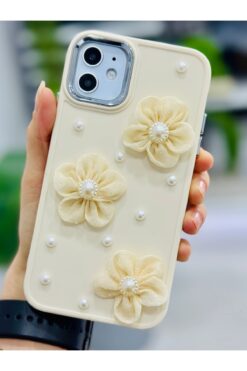 Go Aksesuar Iphone 11 Uyumlu Tül Çiçek Tasarımlı Oyuncaklı Esnek Silikon Kılıf