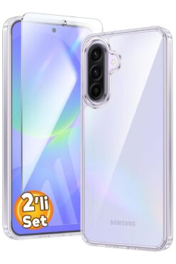 Etiget Galaxy A36 5g Uyumlu Şeffaf Silikon Kılıf Cam Ekran Koruyucu Seti