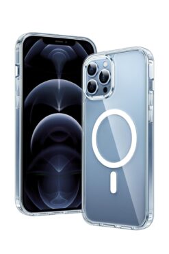 PSGT Apple ( Iphone 13 Pro ) Kılıf Magsafe Wireless Şarj Destekli Şeffaf Kapak Magnetic Crystal Case