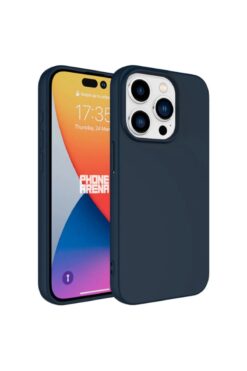 KVK PRİVACY Iphone 15promax Uyumlu Içi Kadife Lansman Silikon Kılıf Kapak Lacivert