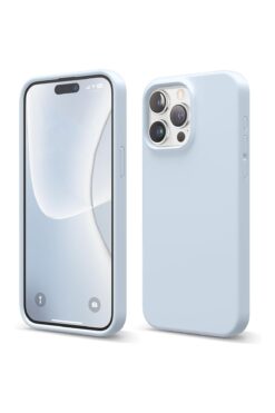 Merwish Apple Iphone 12 Promax Uyumlu Içi Kadife Logolu Lansman Silikon Kılıf Kapak Bebe Mavi